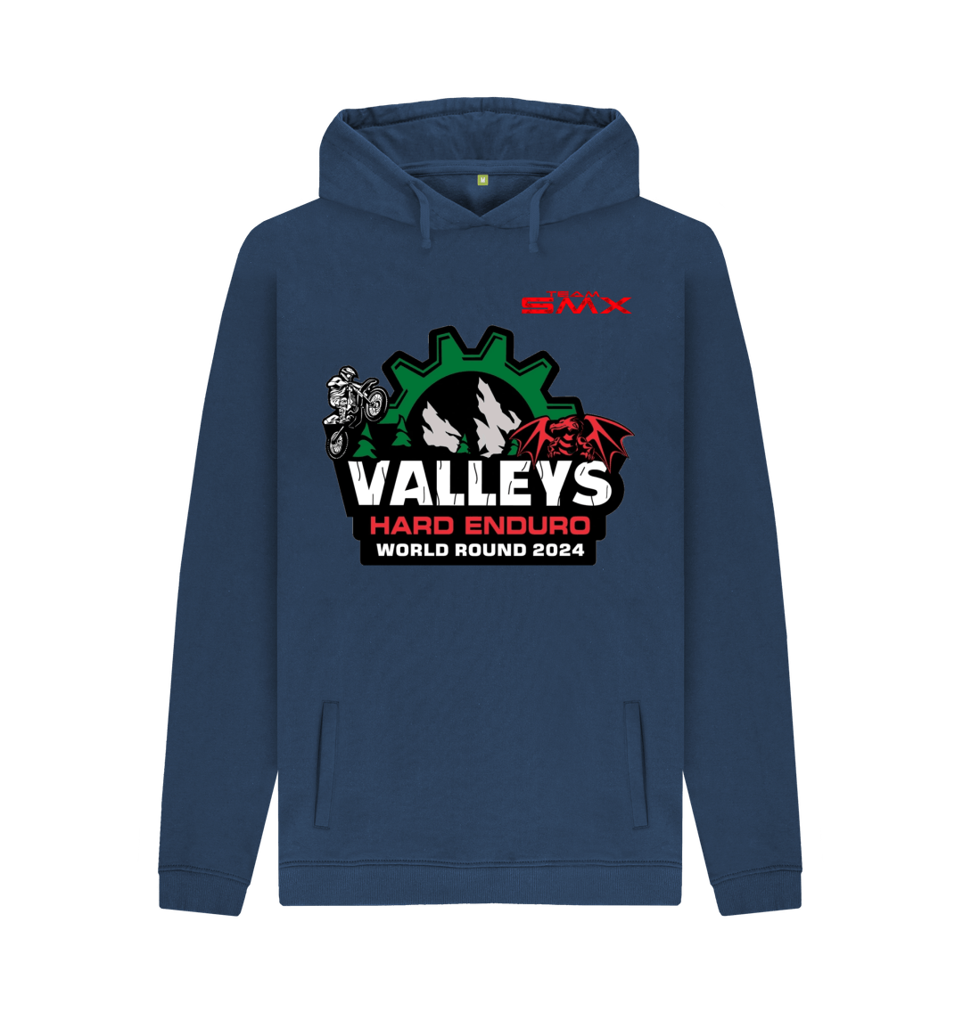 Navy Printed Hoody Front
