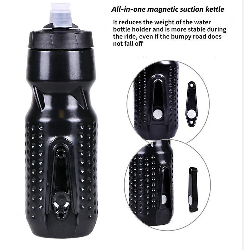 Magnetic Cycling Water Bottle Holder Cage 710ml - Grey - Fidlock Style Connection