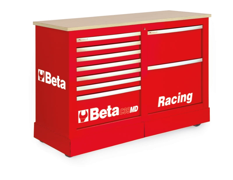 Special Mobile Roller Cabinet Racing MD Type with 7-Drawer and 2-Drawer Modules - Beta Tools C39MD-O