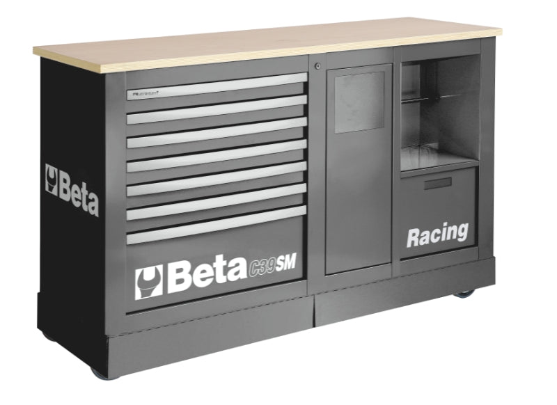 Special Mobile Roller Cabinet Racing SM Type with 7-Drawer Module and Service Module - Beta Tools C39SM-O