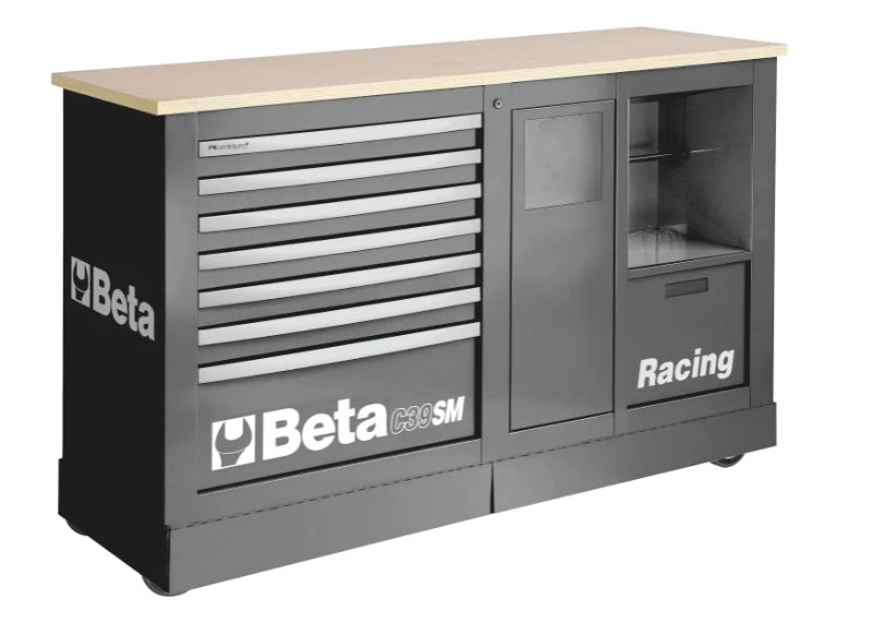 Special Mobile Roller Cabinet Racing SM Type with 7-Drawer Module and Service Module - Beta Tools C39SM-R