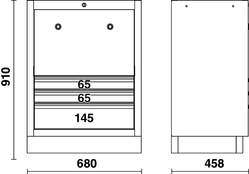 Fixed Module with 3 Drawers and 2 Built-In Reels for Workshop - BetaC45PRO C45PRO ACT