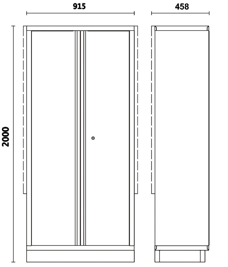 Two-Door Tool Cabinet with Adjustable Shelves and Lock for Workshop - BetaC45PRO C45PRO AS2