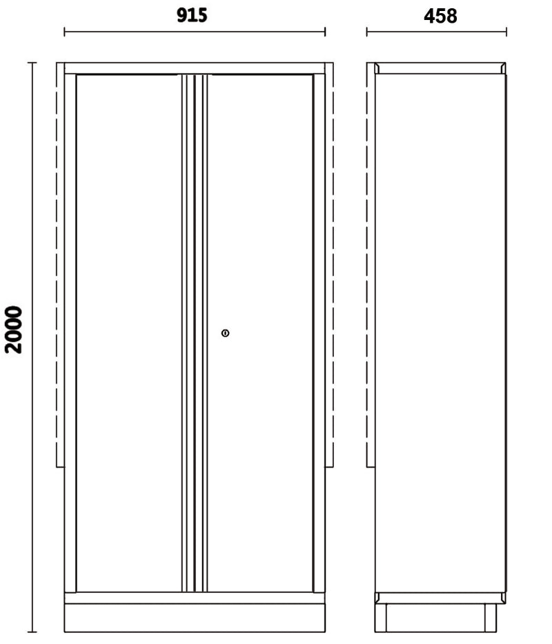 Two-Door Tool Cabinet with Adjustable Shelves and Lock for Workshop - BetaC45PRO C45PRO AS2