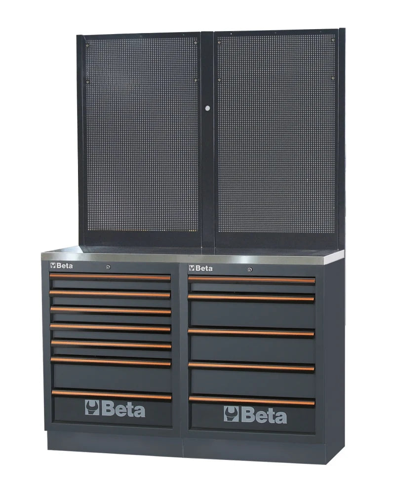 Workbenches with Stainless Steel Worktop, Drawers, and Tool Panels - BetaC45PRO C45PRO BPX-1,3