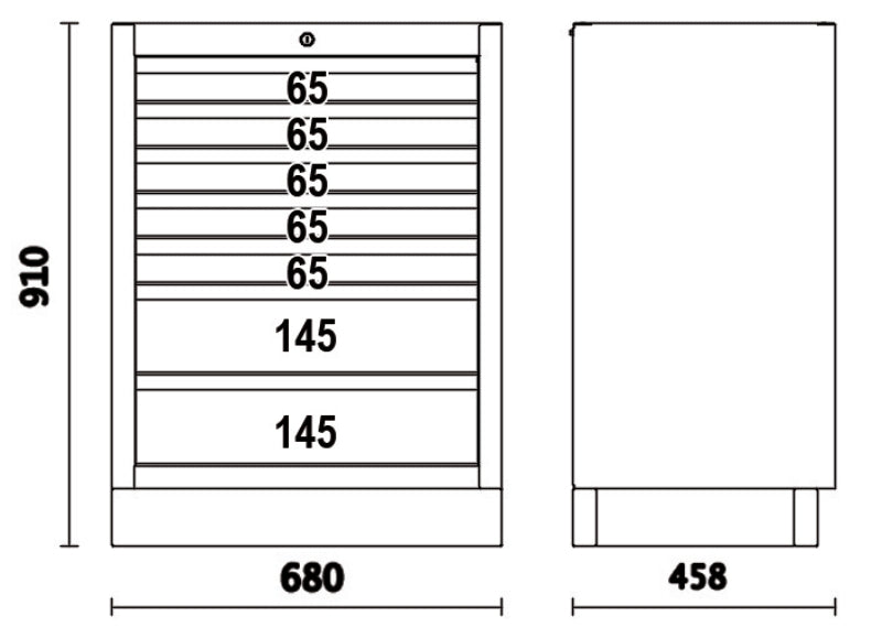 Fixed Module with 7 Drawers for Workshop - BetaC45PRO C45PRO M7
