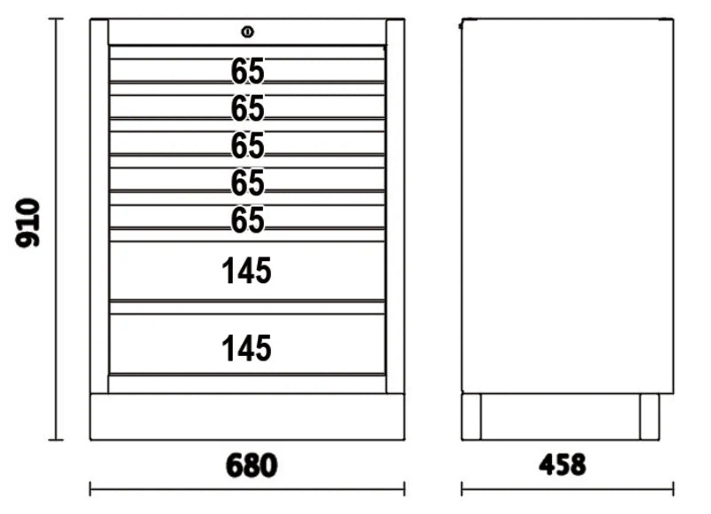Fixed Module with 7 Drawers for Workshop - BetaC45PRO C45PRO M7