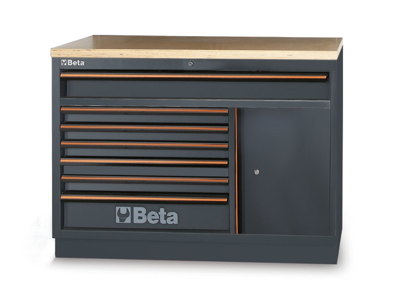 Fixed Module with 7 Drawers and Storage Compartment for Workbench - BetaC45PRO C45PRO M7A/W