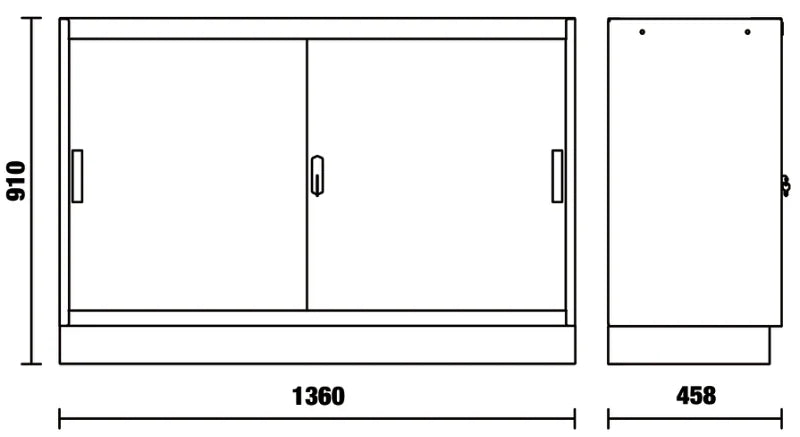 Fixed Module with 2 Doors and Adjustable Shelf for Workshop - BetaC45PRO C45PRO MAL