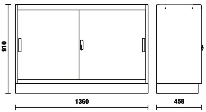 Fixed Module with 2 Doors and Adjustable Shelf for Workshop - BetaC45PRO C45PRO MAL