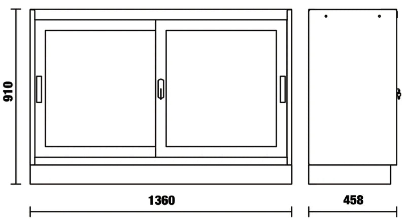 Fixed Module with Clear Polycarbonate Doors and Adjustable Shelf for Workshop - BetaC45PRO C45PRO MAT