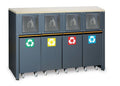 Fixed Sorted Waste Collection Module with Worktop and 4 Containers for Workshop - BetaC45PRO C45PRO RD/W