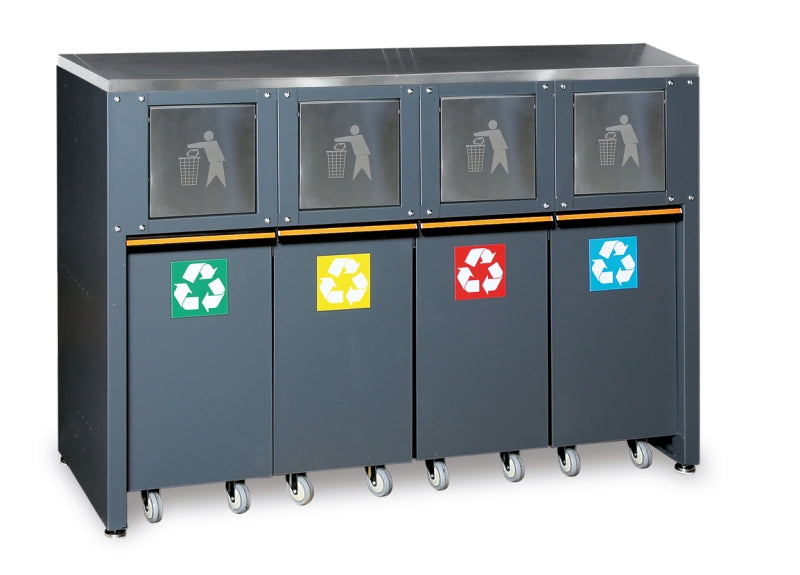 Fixed Sorted Waste Collection Module with Stainless Steel Worktop and ...