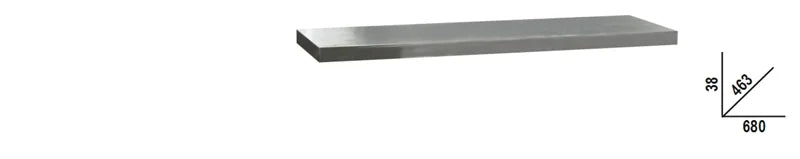 Stainless Steel Coated MDF Worktop 680x463x38mm for Workbench - BetaC45PRO C45PX/1-0,7MT