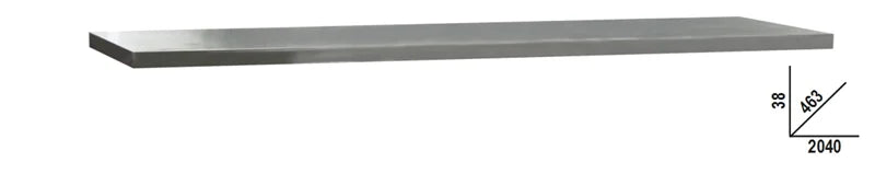 Stainless Steel Coated MDF Worktop 2040x463x38mm for Workbench - BetaC45PRO C45PX/3-2,0MT