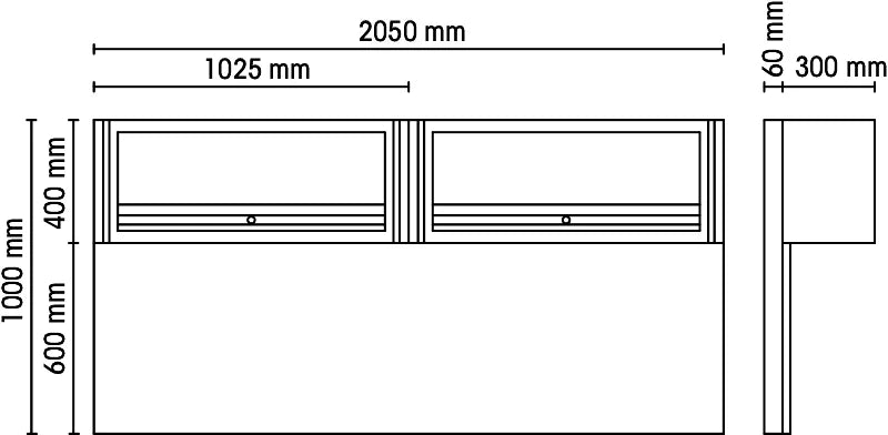 Tool Wall System with 2 Suspended Cabinets, Gas Springs, 2050x620mm Wall Panel, Fits 2m Workbench - BetaRSC55 C55/2PM