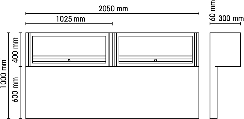 Tool Wall System with 2 Suspended Cabinets, Gas Springs, 2050x620mm Wall Panel, Fits 2m Workbench - BetaRSC55 C55/2PM