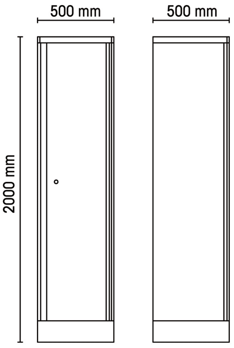 Single-Door Tool Cabinet, 1770x420x420mm, Adjustable Shelves, Lockable, with Clothes Rail - BetaRSC55 C55A1