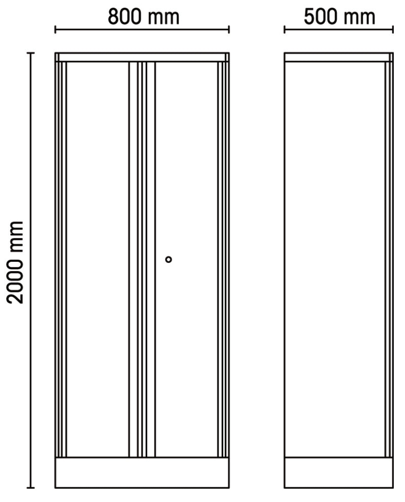 Two-Door Tool Cabinet, 1798x797x403mm, Adjustable Shelves, Lockable - BetaRSC55 C55A2