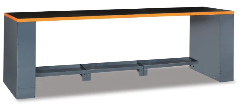 2.8m Workbench with Shockproof PVC Coated Worktop, Vice Holes, Adjustable Feet - BetaRSC55 C55BG/2,8