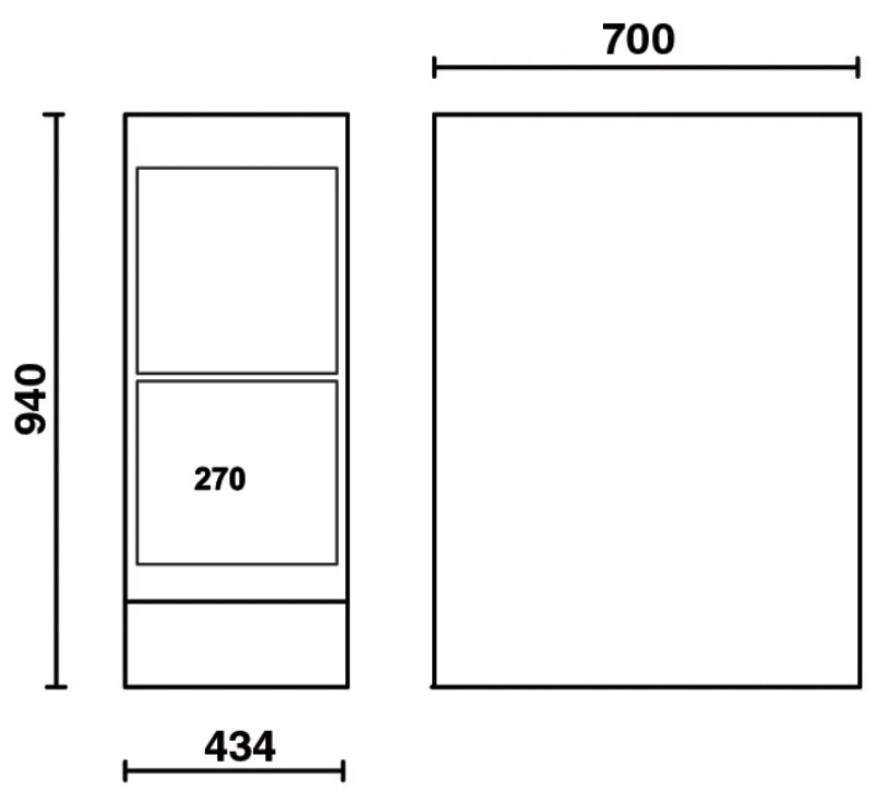 Double Leg with Paper Roll Holder Compartment, Door, Adjustable Feet - BetaRSC55 C55B/GDP
