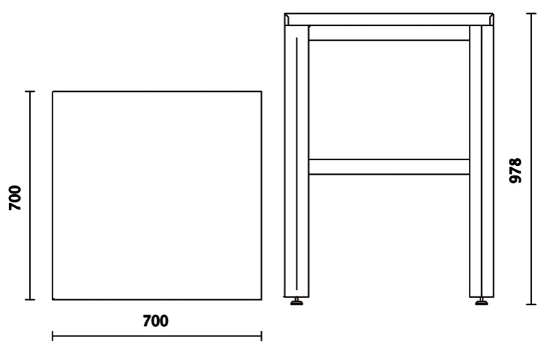 Corner Worktop, 700x700mm, PVC Coated, Hydrocarbon Resistant - BetaRSC55 C55KAI-O