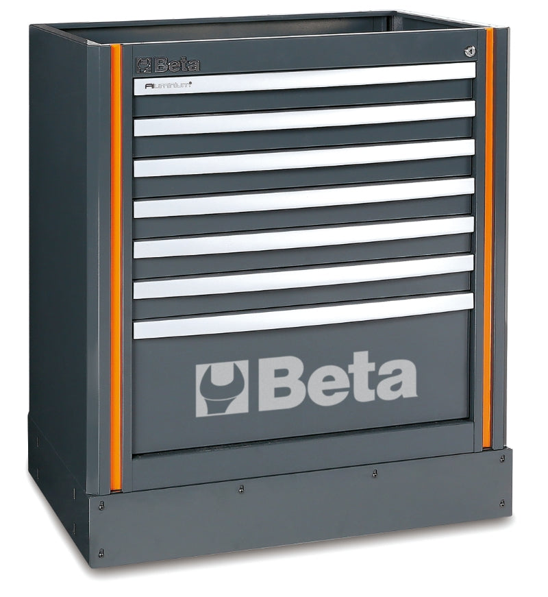 Fixed Module with 7 Drawers, Ball Bearing Slides, Central Lock, 588x367mm Drawers - BetaRSC55 C55M7