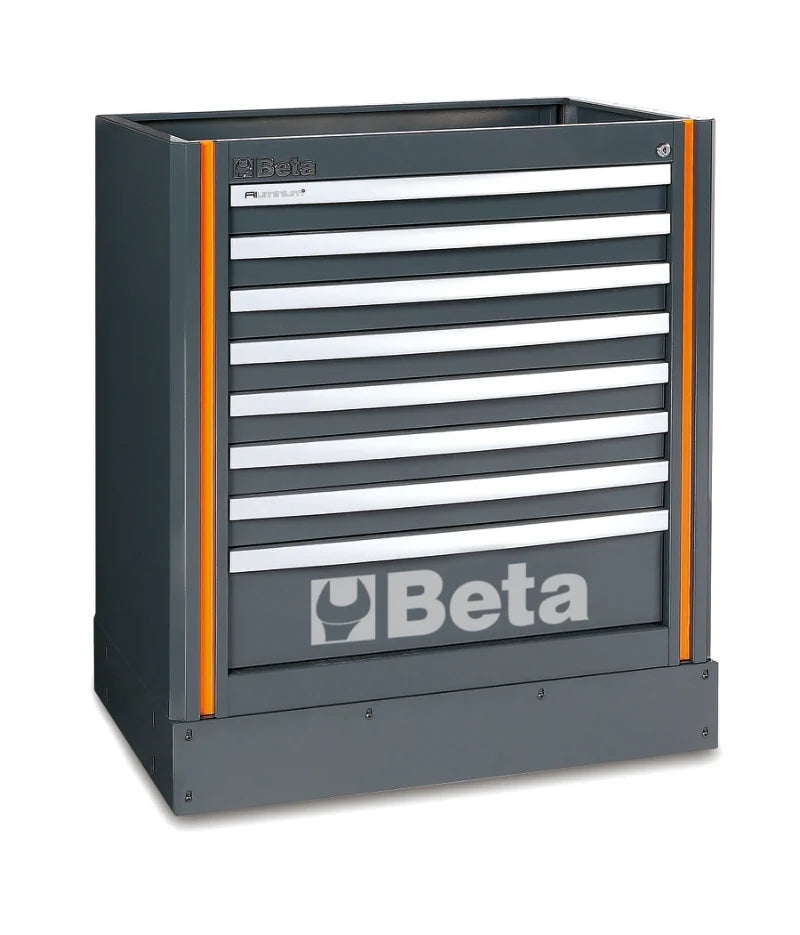 Fixed Module with 8 Drawers, Ball Bearing Slides, Central Lock, 588x367mm Drawers - BetaRSC55 C55M8
