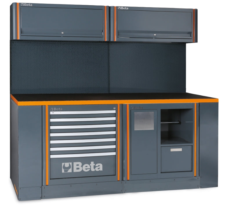 WORKSTATION WORKBENCH 7-DRAWER SERVICE MODULE TOOL WALL 2 CABINETS BETA C55PB-PRO 7