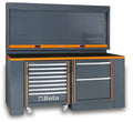 Workshop Equipment Set with Workbench, 8-Drawer Roller Cab, 2-Drawer Module, Wall Tool System, 2.05x2.00x0.76m - BetaRSC55 C55PB/3