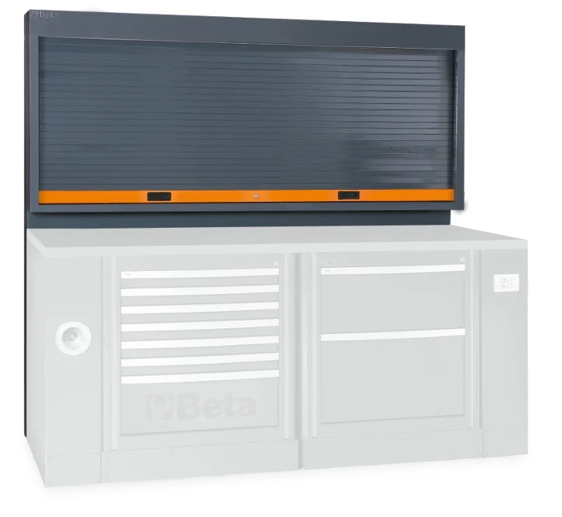 Tool Wall System with Lockable Adjustable Shutter, Perforated Panel, 50-Hook Kit, Fits 2m Workbench - BetaRSC55 C55PS-G