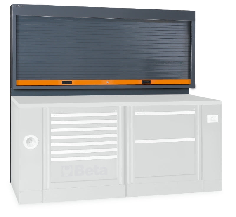 Tool Wall System with Lockable Adjustable Shutter, Perforated Panel, 50-Hook Kit, Fits 2m Workbench - BetaRSC55 C55PS-O