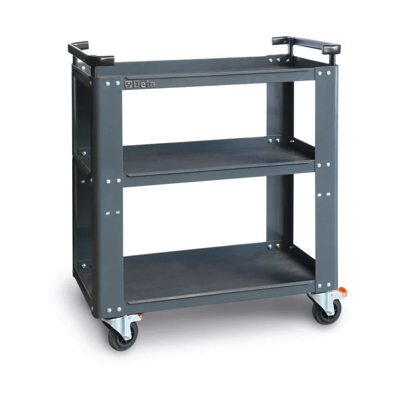 Trolley with 3 Antislip Rubber Tops, Ergonomic Handle, 100mm Castors, 200kg Load Capacity - BetaRSC55 C55T3