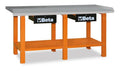 Workbench with Painted Sheet Metal Worktop, 1200kg Capacity, Lockable Drawers - Beta Tools C56-R
