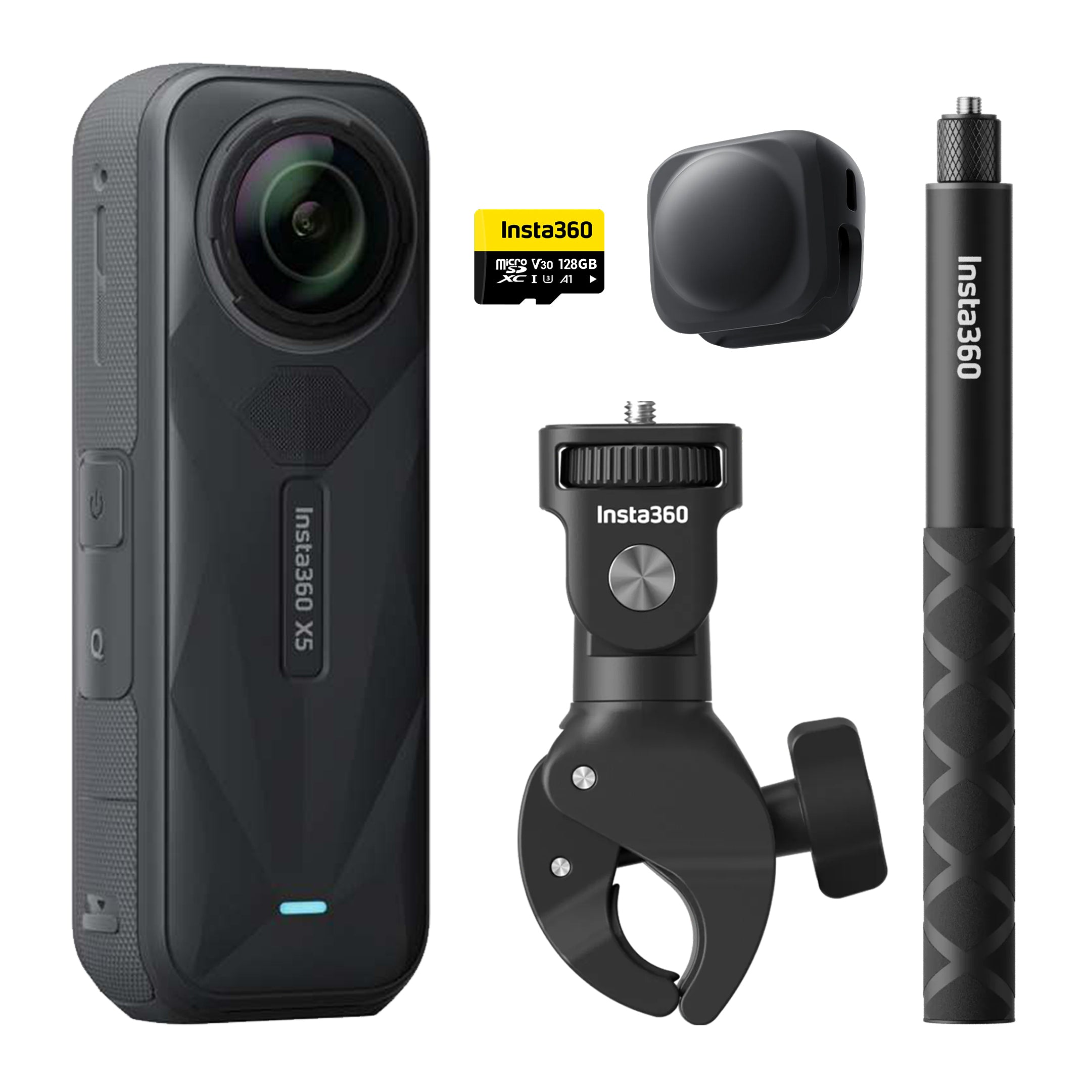 INSTA360 X5 8K 360° MOTORCYCLE BUNDLE WITH 128GB MEMORY CARD & USB - CINSAAHA