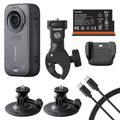 INSTA360 X6 8K 360° ACTION CAMERA MOTORCYCLE BUNDLE WITH CLAMP SELFIE STICK & XTREME BATTERY - CINSABXA