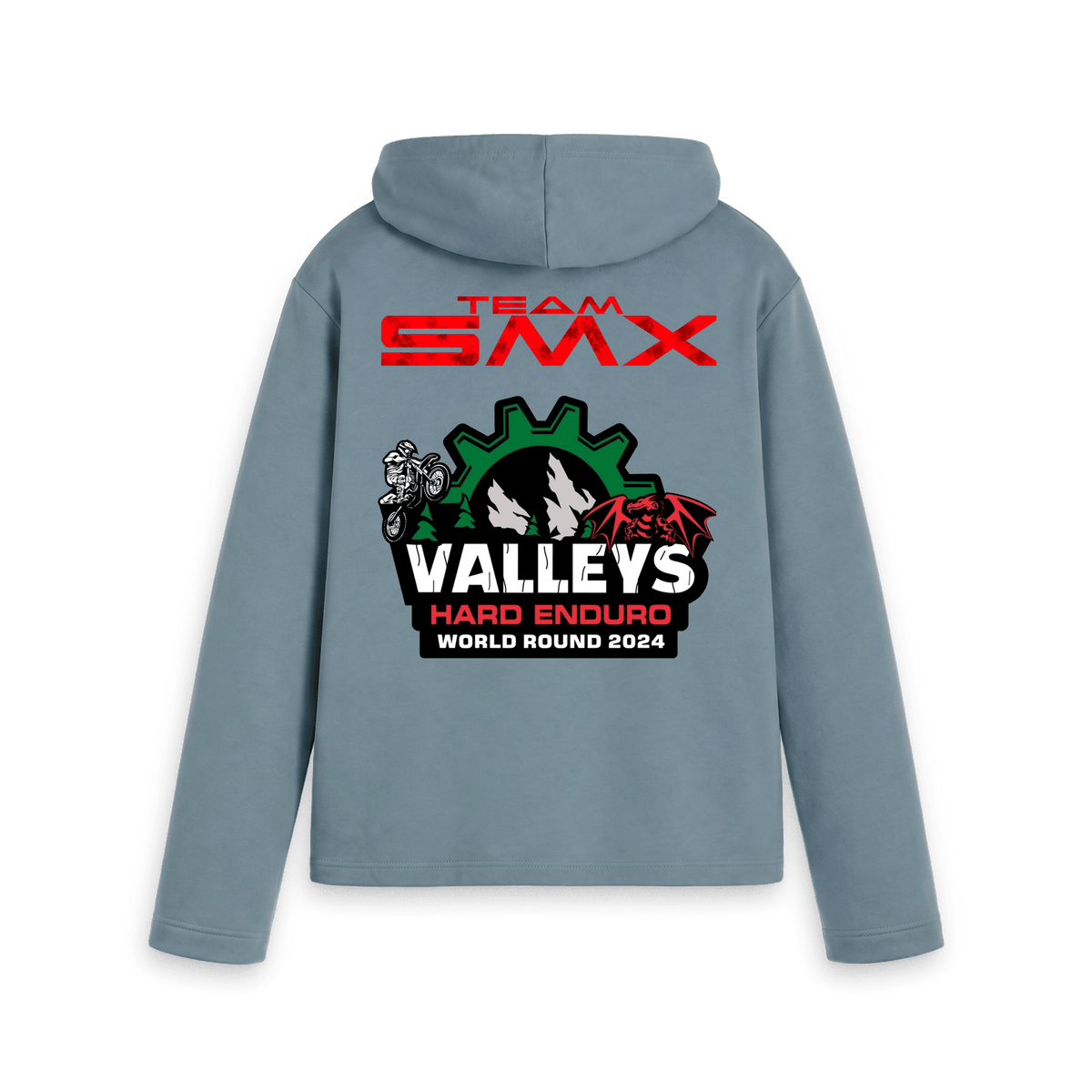 Stone Blue Printed Hoody Back