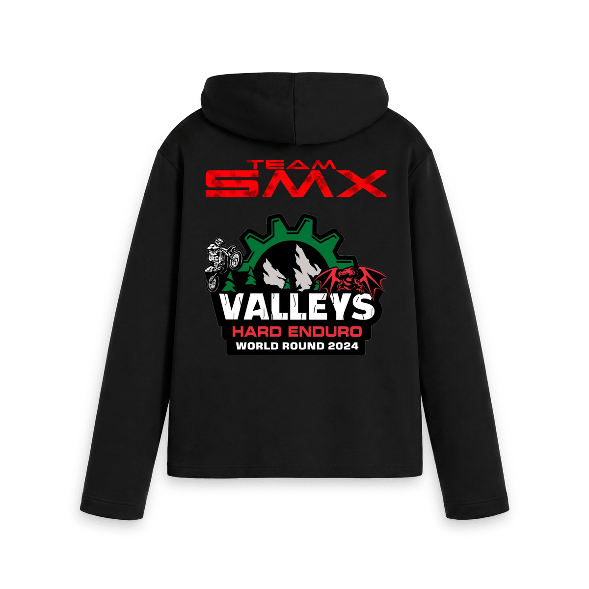 Black Printed Hoody Back