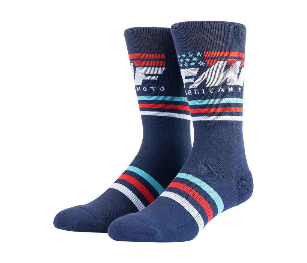 FMF American Moto Socks - Navy - One Size - FA25194902