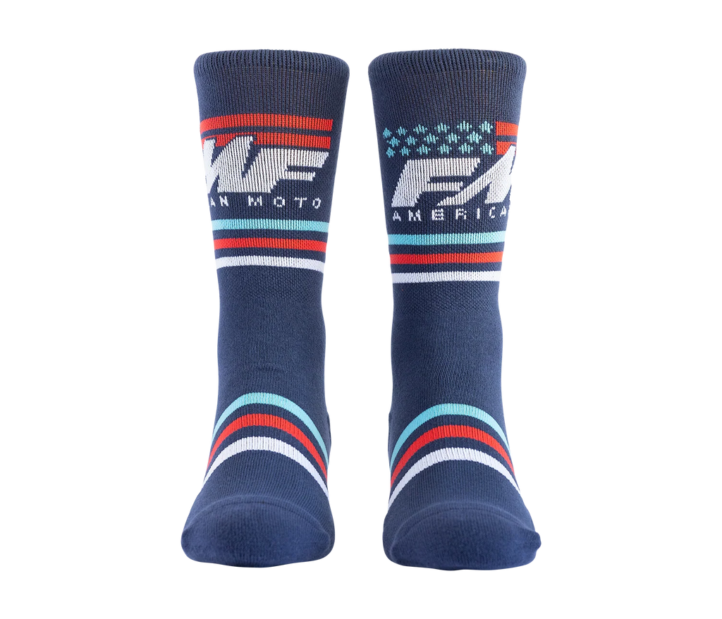 FMF American Moto Socks - Navy - One Size - FA25194902