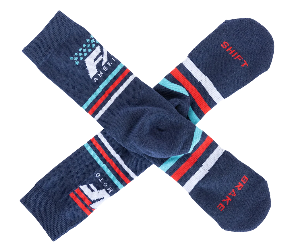 FMF American Moto Socks - Navy - One Size - FA25194902