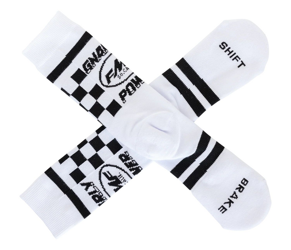 FMF Gnarly Power Socks - White - One Size - FA25194903
