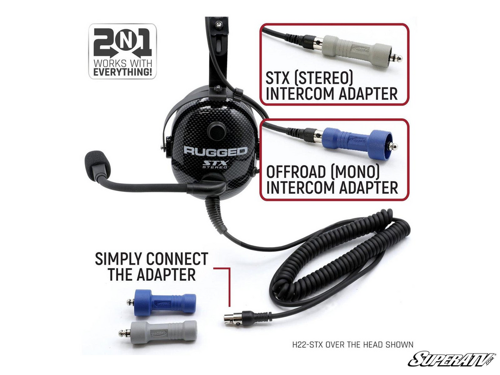 Rugged Radios ULTIMATE Alpha Audio Stereo Over The Head Headset with Volume Control