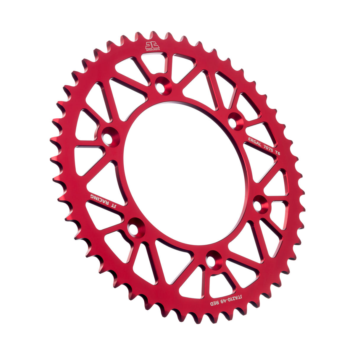 REAR SPROCKET JT RACERLITE RED, JT JTA210.49RED 7075-T6 Aluminium