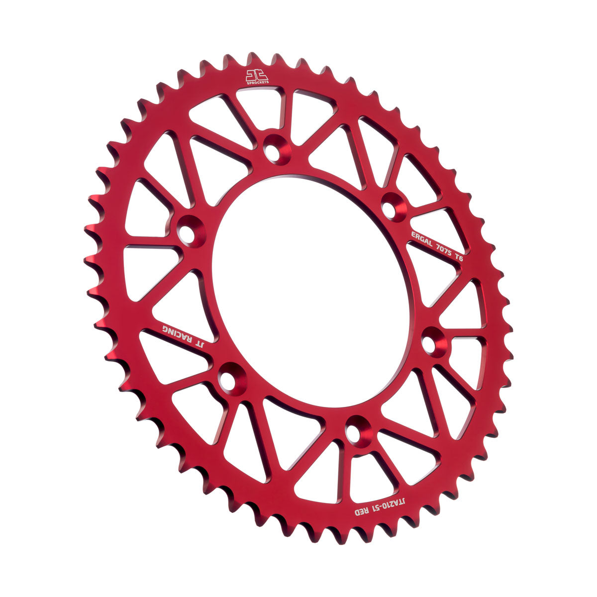 REAR SPROCKET JT RACERLITE RED, JT JTA210.51RED 7075-T6 Aluminium
