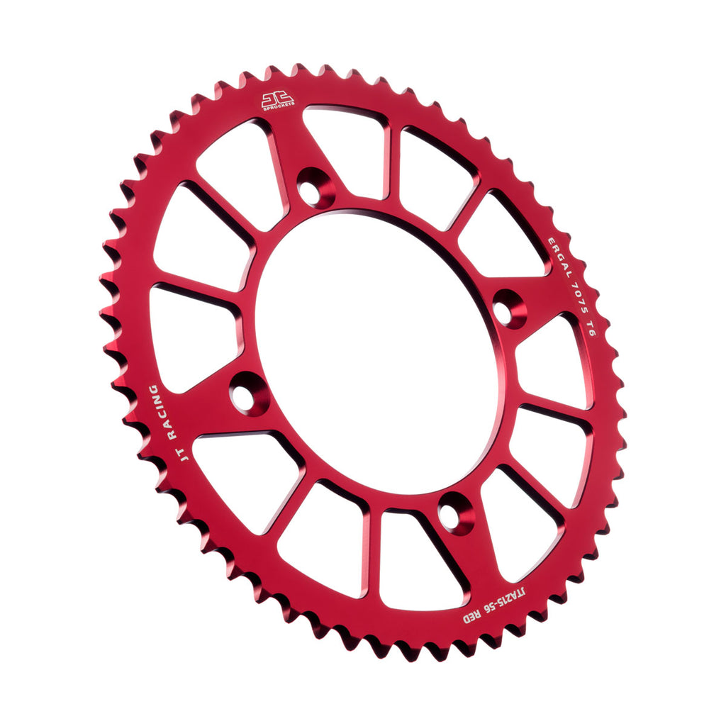 REAR SPROCKET ALLOY RED 215, JTA215.56RED 7075-T6 Aluminium