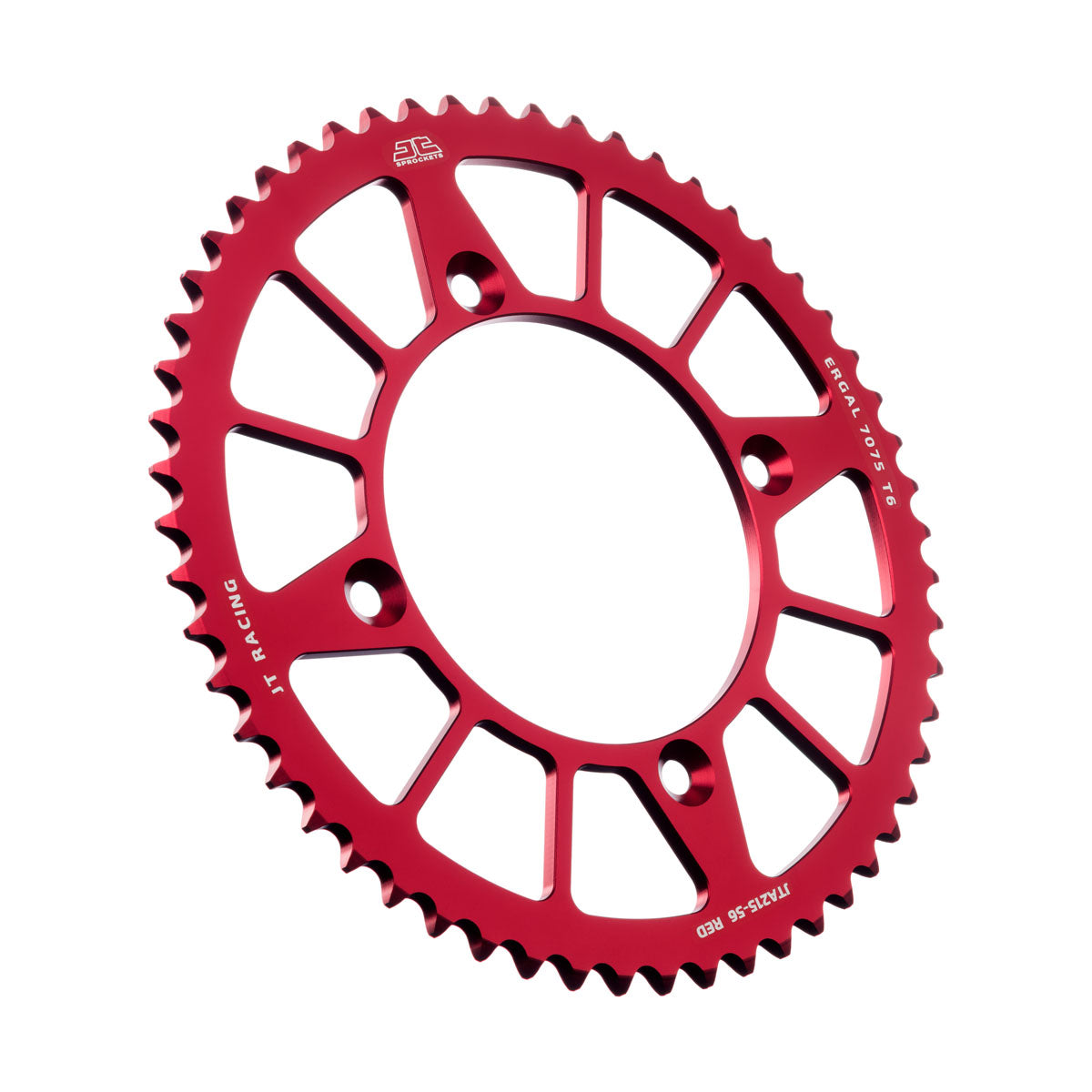 REAR SPROCKET ALLOY RED 215, JTA215.56RED 7075-T6 Aluminium