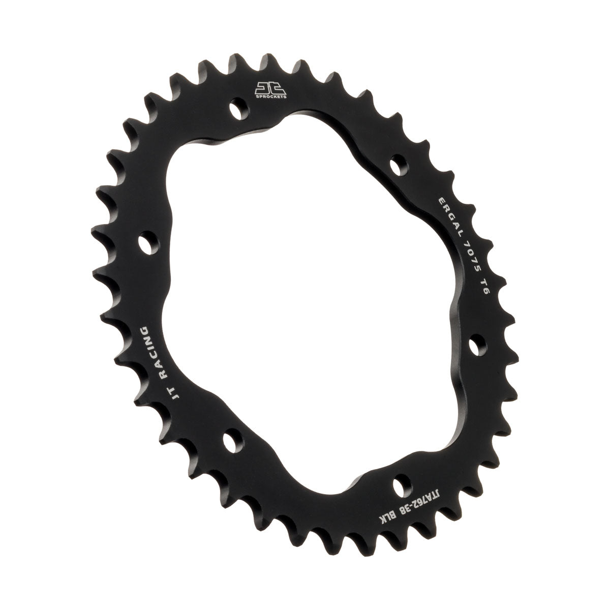 REAR SPROCKET ALLOY BLACK, JTA762.38BLK.7075-T6 Aluminium. DUCATI 520 Chain Conversion