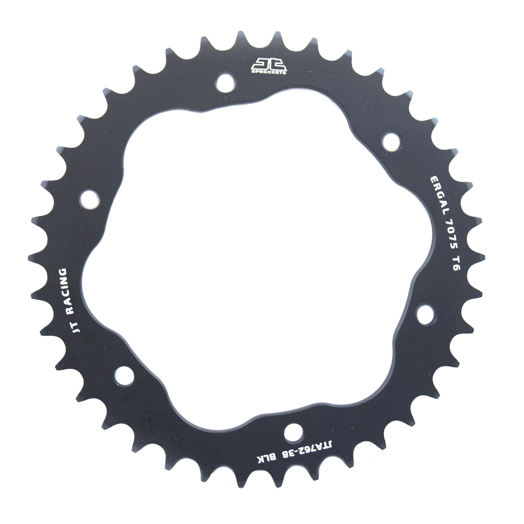 REAR SPROCKET ALLOY BLACK, JTA762.38BLK.7075-T6 Aluminium. DUCATI 520 Chain Conversion