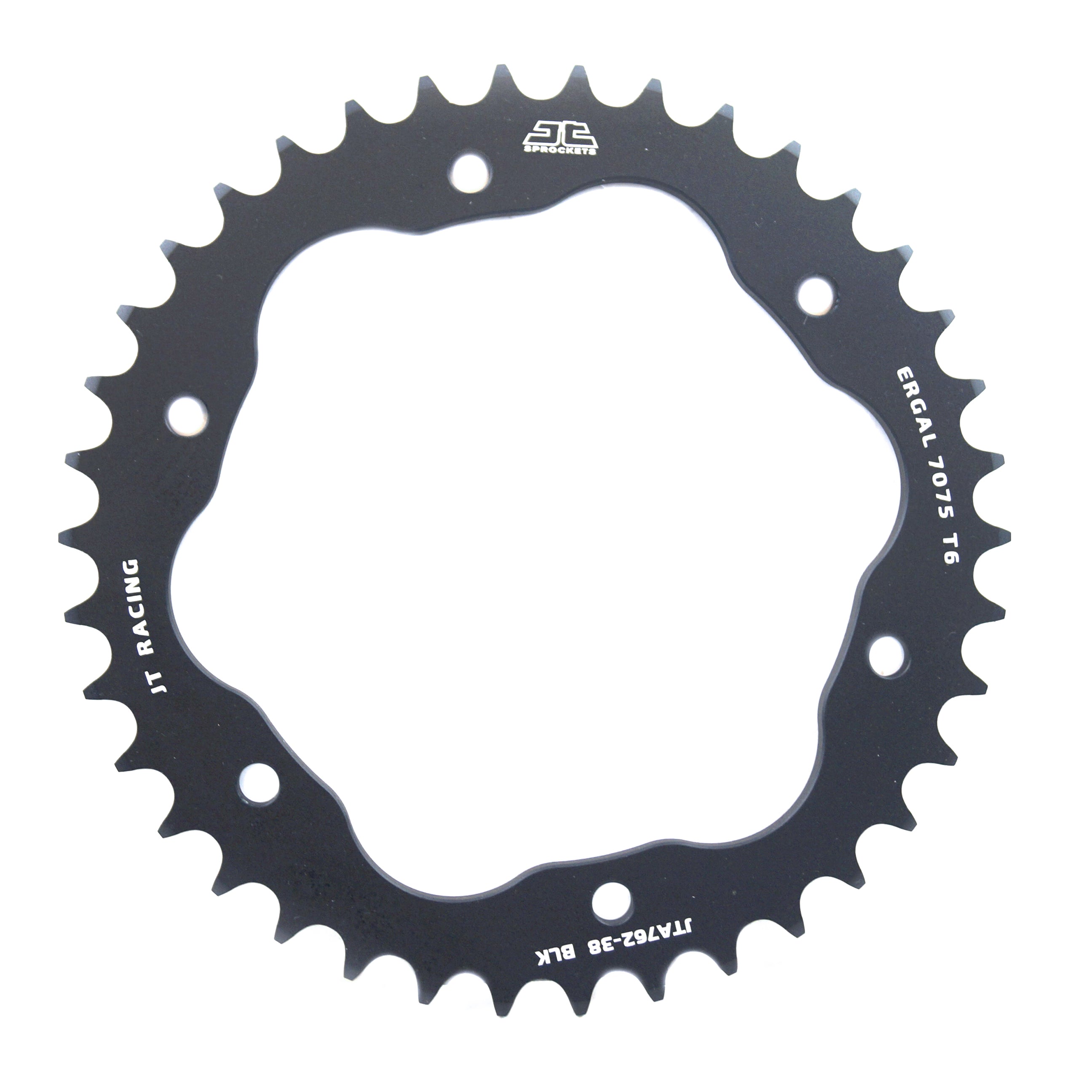 REAR SPROCKET ALLOY BLACK, JTA762.38BLK.7075-T6 Aluminium. DUCATI 520 Chain Conversion